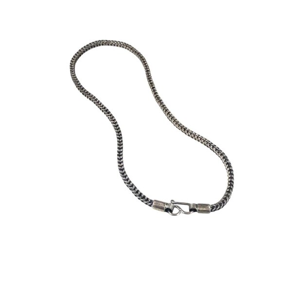 Oxidized Sterling Silver Heavy Chain Necklace With Hook Clasp Chunky - Picture 8 of 9